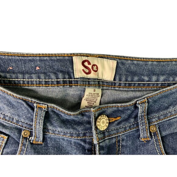 So Womens Size 9 Bootcut  Jeans Flap Back Scorpio Flare Blue Denim DJBS211511 - Picture 8 of 8